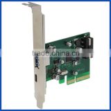 USB3.1 Type C PCIE USB 3.1 1 Port Type C + 1 Port Type A Adapter card- 10 Gbps