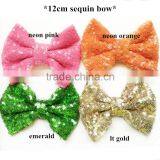 Wholesale Kids Christmas Decorative 12cm Sequin Fabric Hair Bow Elastic Head Wraps thumbnail-4