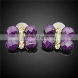 Shining Popular Handmade African Beads Pink Resin Jewelry Set Rings Jewelry Purple Stone thumbnail-5