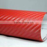 High Quality 3D Red Texture Carbon Fibre Vinyl Twill HOOD/ROOF/TRUNK Car Wrap Sheet Bubble Free thumbnail-1