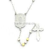 our lady of the rosary necklace in stainless steel mysteries of the rosary catholic religious items