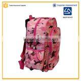 China Wholesale Customized Fashion Pink 14'' School Backpack With Wheels thumbnail-2