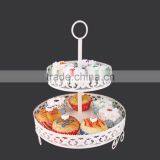 YG1139 2 Layer Wrought Iron Cupcake Stand, Color Powder Coated Cupcake Racks for Wedding thumbnail-4