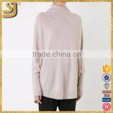 Ladies Beige Cashmere Turtleneck Oversized Jumper Sweater thumbnail-3