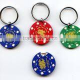 11.5g High Quality ABS Custom Lucky Poker Chip Keychain thumbnail-1