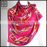 2015 New Design Red Square Printed Silk Scarf thumbnail-3