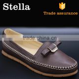 soft comfortable flat round closed toe threading moccasin woman loafer