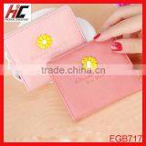 Hot Selling Smallest Cheap Trend Cute pu Leather Flower Wallet for Girls