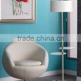 1024-21 Two Glass Trays a Brushed Nickel Finish Functional and Stylish Concierge Double Tray Floor Lamp With USB thumbnail-2