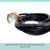 LED 3X3W Boat Drain Plug Light Brass Underwater Light thumbnail-2