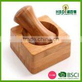 Top Quality Customized Wooden Mortar and Pestle Wholesale thumbnail-2