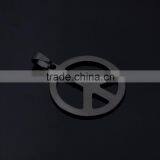 Fashion Stainless Steel Jeweley Peace Sign Pendant , Black Round Circle Airplane Pendant Necklace thumbnail-4