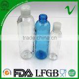 PET Flip Top Cap Empty Customized Round Body Lotion Bottles