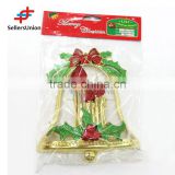 No.1 yiwu exporting commission agent hot selling christmas decorations plastic golden bells 2016