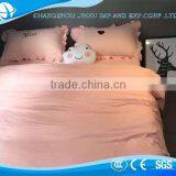 Design Cotton Customed Korean Style Pink Puff Side Bedding Sets