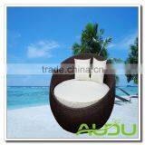 Audu Contemporary Daybed - Black Rattan Outdoor Daybed With Cushions thumbnail-3