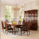 Antique Classical Dining Sets /Exquisite Wood Carved Workmanship Dining Table and Chairs