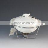 White Porcelain Casserole With Iron Rack thumbnail-1