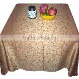 Brown Jacquard Square Table Cloth for Hotel Restaurant Weddings thumbnail-1