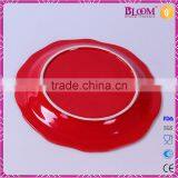 Ceramic Red Wedding Decoration Dry Fruit Plate thumbnail-4