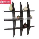 29.5 Inch x 4.25 Inch x 29.5 Inch Globe Cross Display Sudoku Wall Shelf Easy Assembly Wood Floating Shelf