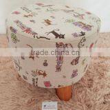 Factory Price H28cm Fabric Covered Ottomans,Footrests thumbnail-1