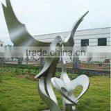 Stainless Steel Large Bird Sculpture Mother Feed Baby Bird thumbnail-1