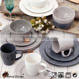 Cheap Ceramic Stoneware Color Glaze Emboss Dinner Set thumbnail-6