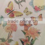 Orange Color Flowers & Butterfly Design Decorative Shinny Glitter Sticker, Graceful Design Decorative Sticker thumbnail-5