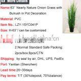 63 Inch Nature Look Artificial Grass Potted Onion Grass With Weed Fake Pots Plant thumbnail-6
