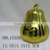 Golden Pumpkin Ceramic Lantern Hollow Letters Festival Holloween Decorations thumbnail-3