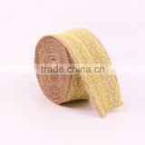 Jute Burlap Natural Hessian Ribbon With Yellow Lace Trim Wedding Rustic Vintage thumbnail-4