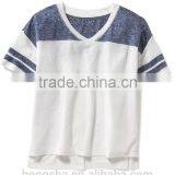Child Girls Linen-Blend Football Tee HST8064 thumbnail-2