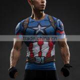 2016 New Fashion Captain America 3D Printed Iron Man Fitness Gym Compression T-shirts thumbnail-3