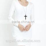 Skinny Fit Women Long Sleeve Home Dress Cotton Korean Stretch Style Long t Shirt thumbnail-2