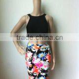 High Quality New 2 Piece Flower Print Bandage Dress Sexy Bodycon Party Party Dress thumbnail-3