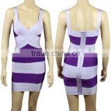 Purple And White Sexy V Neck HL 2014 New Fashion Bandage Dress Celebrity Slim Dresses thumbnail-6