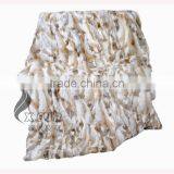 CX-D-11G Home Decor Fashion Pink Real Rabbit Fur Throw Blanket thumbnail-5