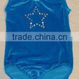 Gymnastics Leotard Toddlers Turquoise Velvet With Rhinestone Star thumbnail-1