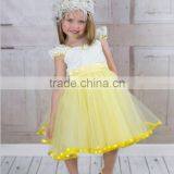 Girls Yellow Tutu Princess Lace Vintage Dress thumbnail-1