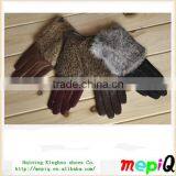 Rabbit Hair Lady Fashion Sheep Leather Gloves thumbnail-1