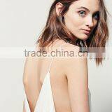 2016 Guangzhou Shandao Manufacture High Fashion Summer Sexy Spaghetti Strap Loose White Chiffon New Style Top For Girls thumbnail-6