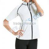 Ladies White Short Sleeve Rash Jacket