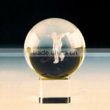 3d photo crystal ball engraving with athlete