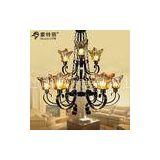 Clear Crystal Wrought Iron Modern Metal Chandelier for Villas / Home / Hotel Lighting