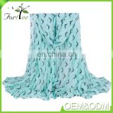 Scarves factory china wholesale fashion design custom voile lady showl silk scarf