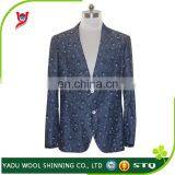 Mens Custom Suit / Casual Blazer / Dark Blue Dobby Party Suit