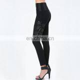 Leggings Manufactuere Custom Black Standout Faux Leather Lace New Mix Clothing Leggings thumbnail-3