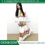 White Printing Long Sexy Casual Colorful Beach Dress thumbnail-4