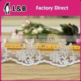 2016 Manufacturer Flower Designs Embroideried Ivory Bridal Lace Trimmings,embroidered Bridal Lace Trim thumbnail-3